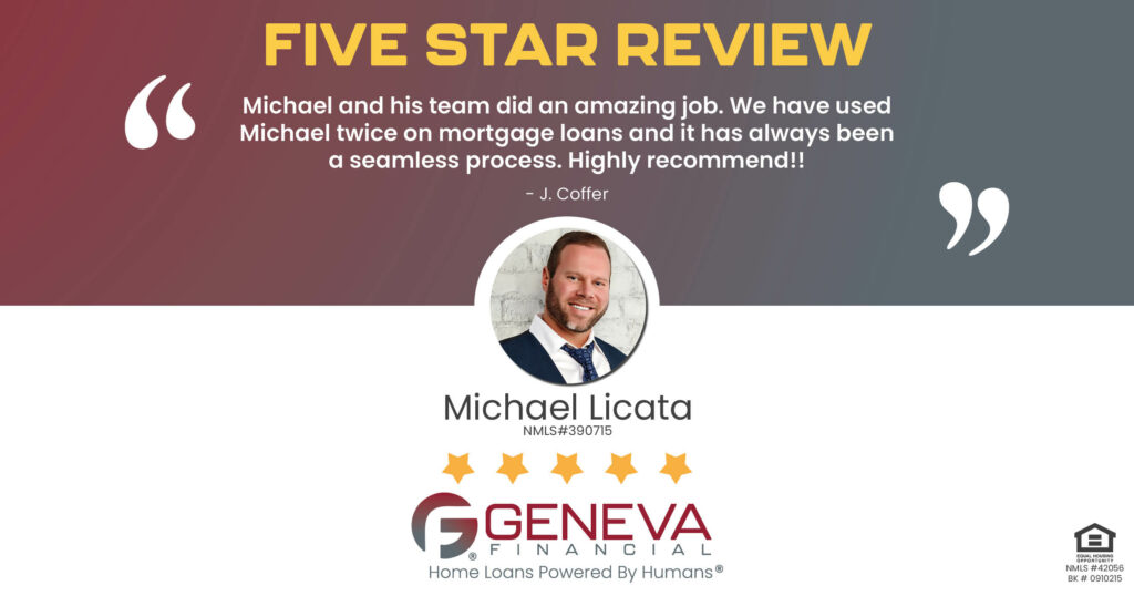 5 Star Review for Michael Licata, Licensed Mortgage Loan Officer with Geneva Financial, Springfield, Missouri – Home Loans Powered by Humans®.