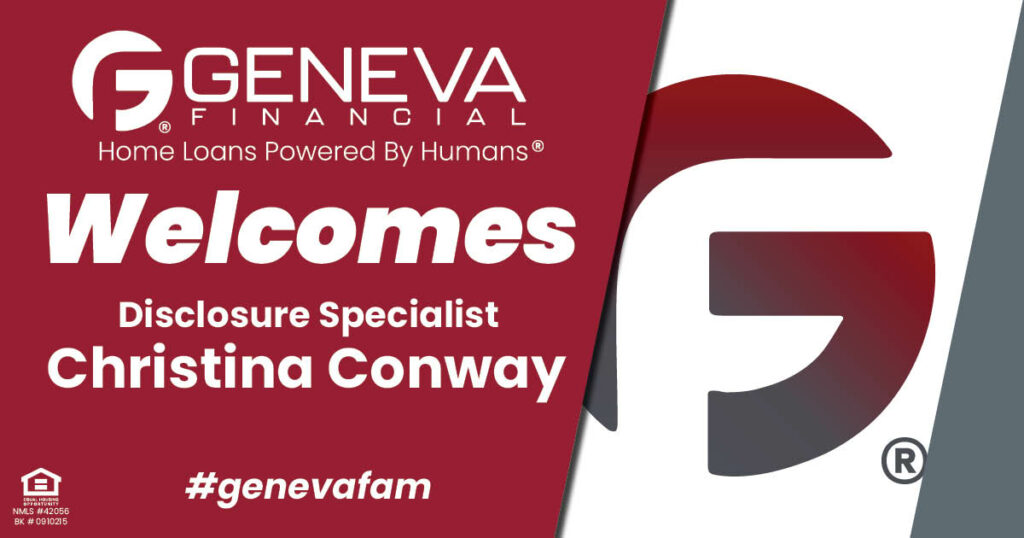 Geneva Financial Welcomes Disclosure Specialist Christina Conway to continue the human touch that Geneva Financial strives for!