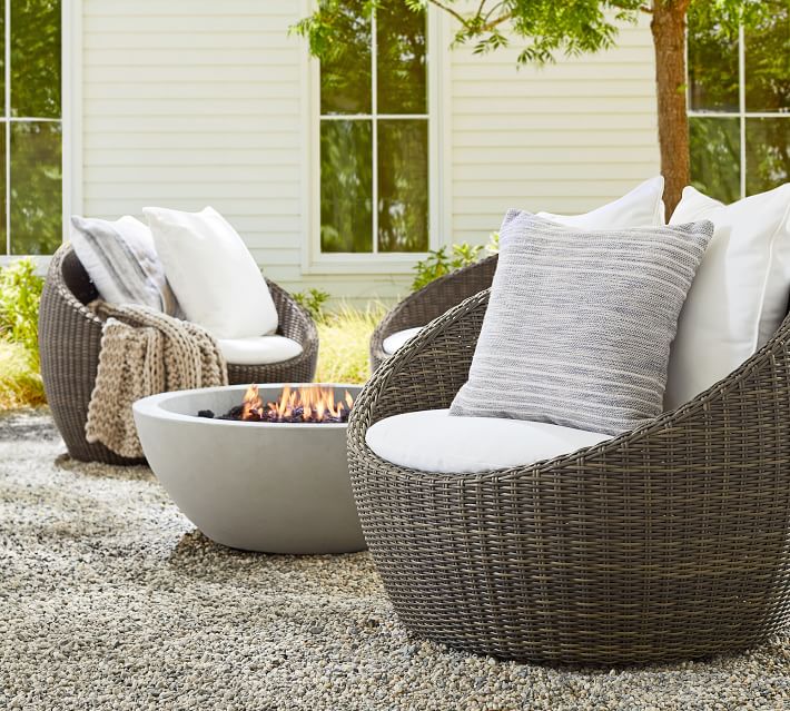 Torrey All-Weather Wicker Papasan Swivel Chair