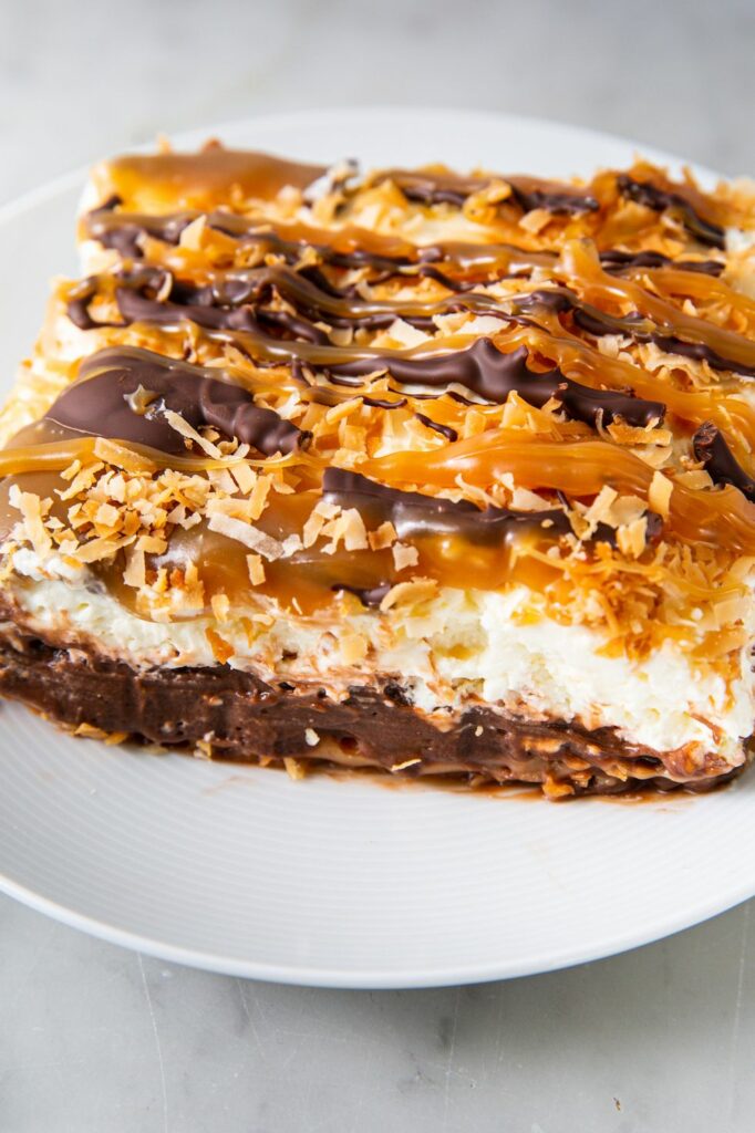 Samoa Dessert Lasagna